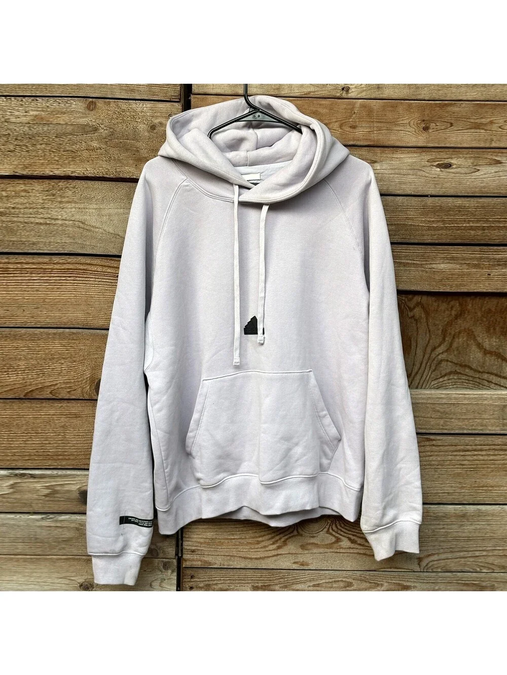Adidas White Hoodie with Black Logo, Size M